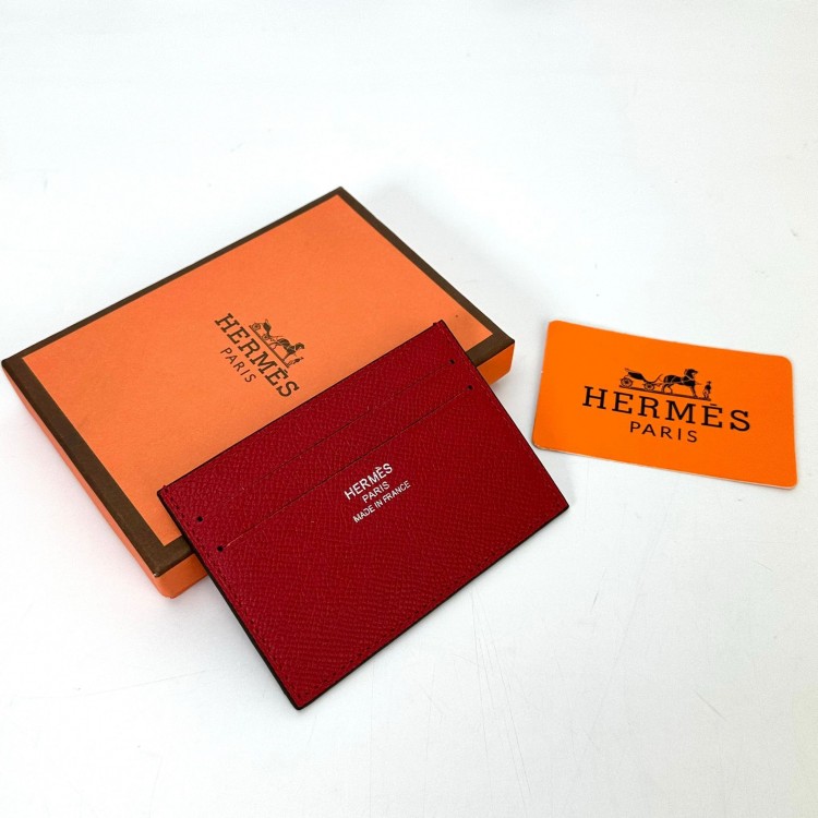 HERMES CARD HOLDER KIRMIZI